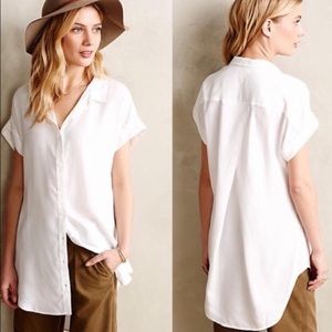 Cloth & Stone White Button-Down Tunic - L